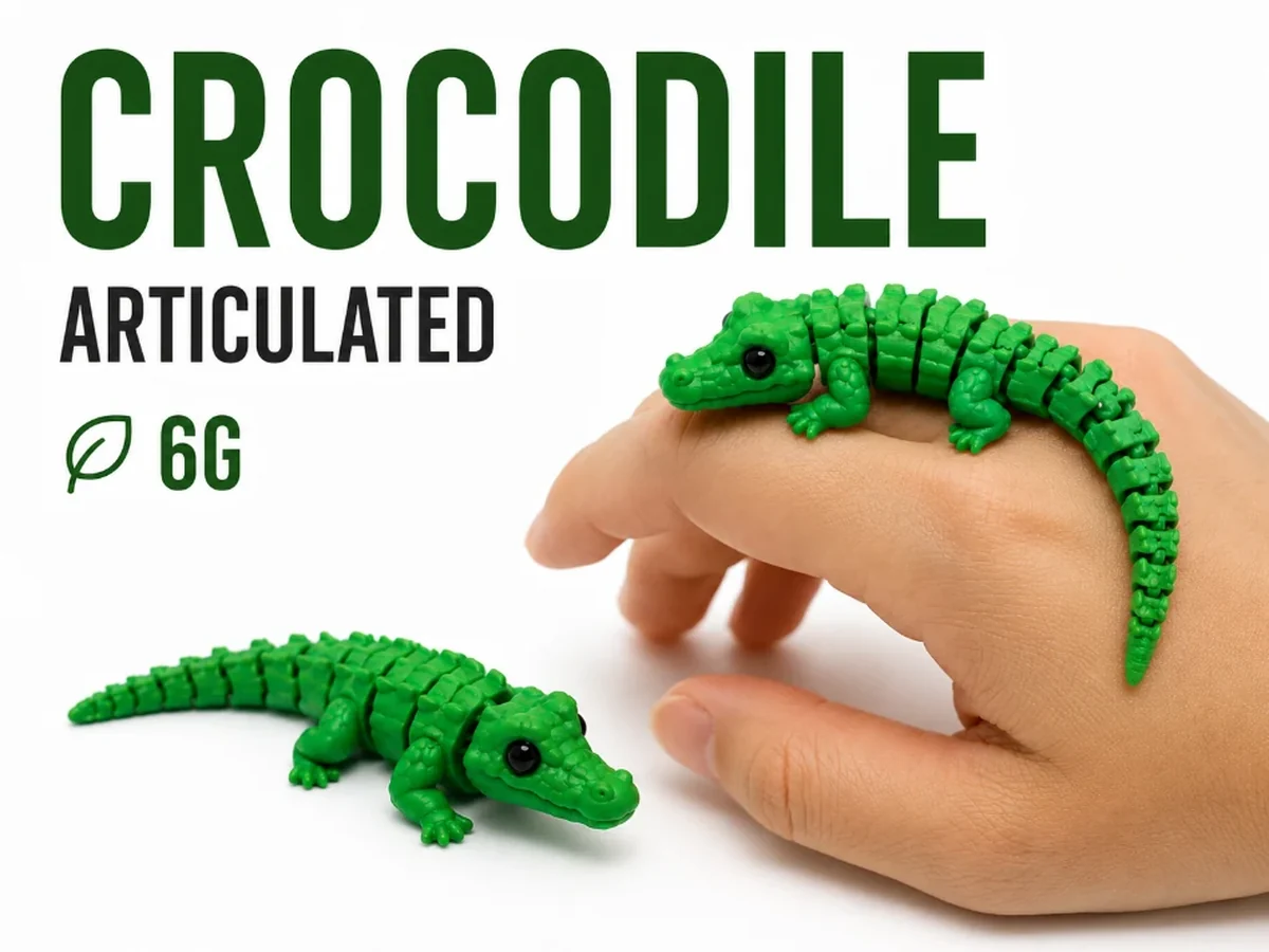 Crocodile articulé imprimé en 3D